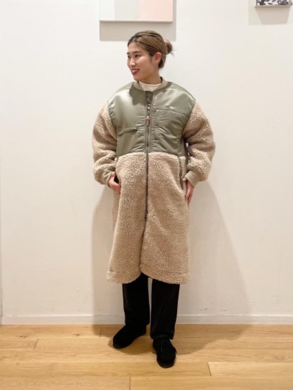 「カジュアル、デニムパンツ、purplelabel、■THE NORTH FACE、□骨格ナチュラル、あうたー」｜「green label relaxingのウエスト タック デニム パンツ（デニムパンツ、ブラック系）」を使った、sato_yさん（レディース・160cm）の秋コーディネートの1枚目の写真