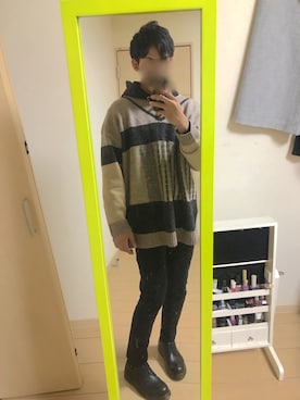 「YON（ヨン）のアイテム」を使った、れんれんさん（メンズ・168cm）の冬コーディネート