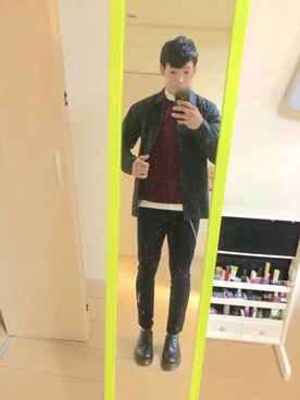 「AZUL by moussy（アズールバイマウジー）のアイテム（ブルゾン）」を使った、れんれんさん（メンズ・168cm）の冬コーディネート