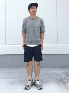 「SQUOVAL（スクオーバル）のアイテム」を使った、okamoさん（メンズ・176cm）の夏コーディネート