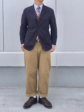 「BEAMS PLUS（ビームスプラス）のアイテム（フォーマルスーツ/小物）」を使った、okamoさん（メンズ・176cm）の春コーディネート