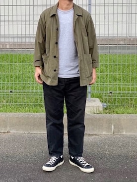 「MHL.（エムエイチエル）のアイテム（ブルゾン）」を使った、okamoさん（メンズ・176cm）の秋コーディネート