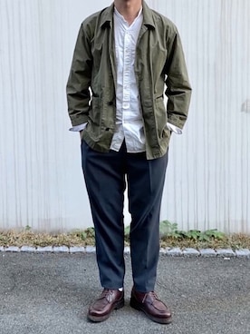 「MHL.（エムエイチエル）のアイテム（ブルゾン）」を使った、okamoさん（メンズ・176cm）の秋コーディネート