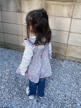 「petit main（プティマイン）のアイテム（バレエシューズ）」を使った、mii-chanさん（キッズ・80cm）の冬コーディネート