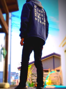 「HUF（ハフ）のアイテム（ナイロンジャケット）」を使った、あおさん（メンズ・175cm）の冬コーディネート