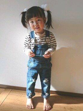 「2歳3ヶ月」｜「アイテム（スウェット）」を使った、m.sさん（キッズ・80cm）の秋コーディネート