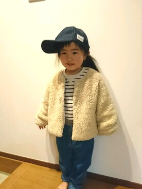 「Samansa Mos2（サマンサ モスモス）のアイテム（ジャケット/アウター）」を使った、m.sさん（キッズ・80cm）の冬コーディネート