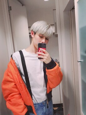 「UNUSED（アンユーズド）のアイテム（MA-1）」を使った、齋藤 翔太さん（メンズ・176cm）の夏コーディネート