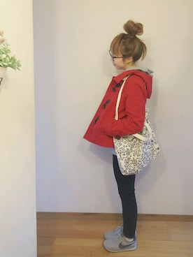 「アイテム（ダッフルコート）」を使った、asuさん（レディース・154cm・30代）の春コーディネート