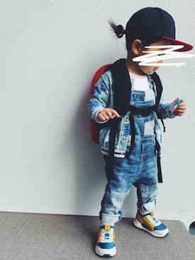 「PETIT BATEAU（プチバトー）のアイテム（ジャケット/アウター）」を使った、UTAさん（キッズ・80cm）の春コーディネート