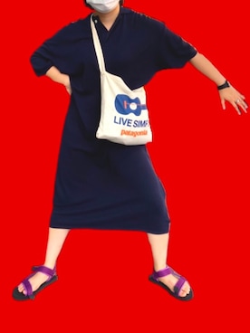 「haco!（ハコ）のpolka polka スポーツサンダル（サンダル）」を使った、87さん（レディース・153cm）の夏コーディネート