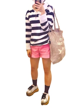 「PAR ICI（パーリッシィ）のアイテム（シャツ/ブラウス）」を使った、87さん（レディース・153cm）の夏コーディネート