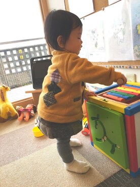 「RAGMART（ラグマート）のアイテム（その他アウター）」を使った、kibabaさん（キッズ・70cm）の冬コーディネート