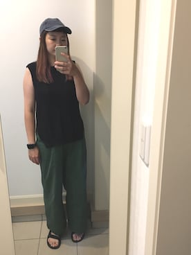 「reca（レカ）のアイテム（キャップ）」を使った、つむぎさん（レディース・163cm）の夏コーディネート