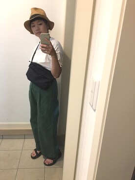 「reca（レカ）のアイテム（帽子）」を使った、つむぎさん（レディース・163cm）の夏コーディネート