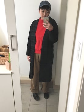 「MULLER（ミューラー）のアイテム（その他アウター）」を使った、つむぎさん（レディース・163cm）の冬コーディネート