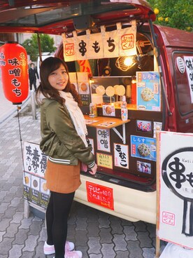 「SNIDEL（スナイデル）のアイテム（ブルゾン）」を使った、洛筱雨さん（レディース・160cm）の秋コーディネート