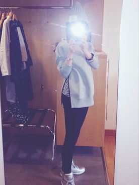 「NUMERALS（ヌメラルズ）のアイテム（スウェット）」を使った、micʕ•ᴥ•ʔさん（レディース・163cm）の春コーディネート