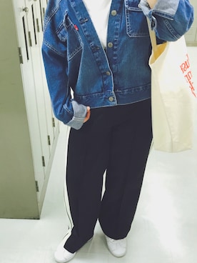 「FR2」｜「アイテム（デニムジャケット）」を使った、ayu✩さん（レディース・153cm）の春コーディネート