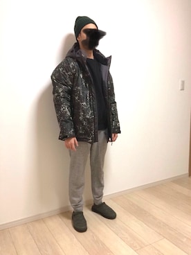 「ワークマン」｜「アイテム（ブルゾン）」を使った、バーニーさん（メンズ・172cm）の冬コーディネート