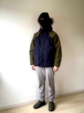 「ワークマン」｜「アイテム（ブルゾン）」を使った、バーニーさん（メンズ・172cm）の冬コーディネート