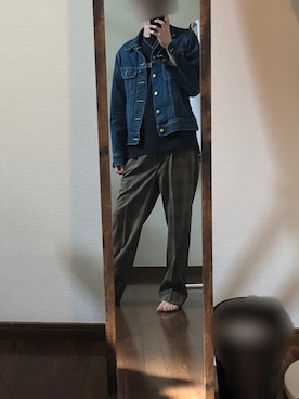 「大学生コーデ」｜「アイテム（デニムジャケット）」を使った、3150hukuさん（メンズ・174cm）の春コーディネート