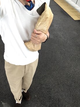 「アイテム（チノパンツ）」を使った、kさん（メンズ・157cm・20代）の夏コーディネート