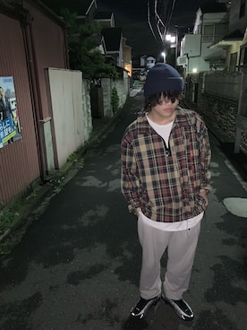 「アイテム（ジャージ）」を使った、宮崎翠南斗さん（メンズ・175cm・10代）の秋コーディネート