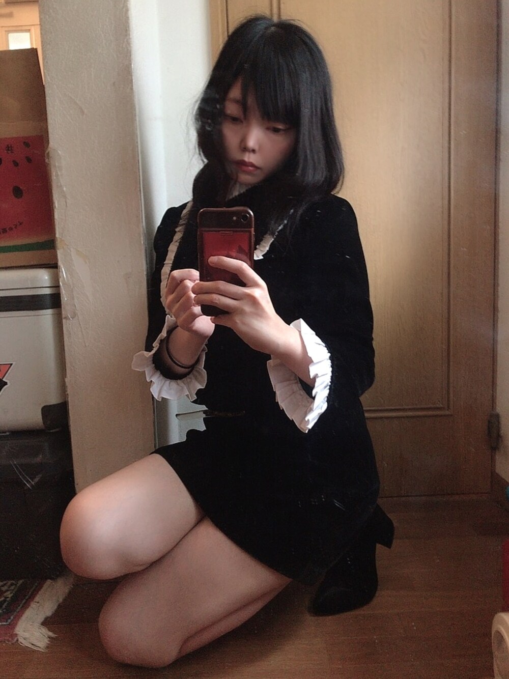 「秋のコーデ、低身長、ootd、モノトーンコーデ、ブラック、ブラックコーデ、ZARA」｜「ZARAのアイテム（ワンピース、ブラック系）」を使った、kumiさん（レディース・153cm）の秋コーディネートの1枚目の写真
