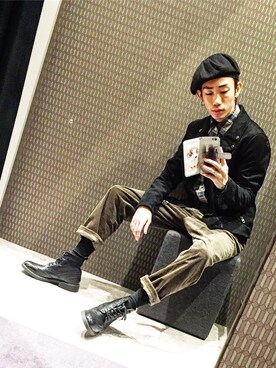 「BRONX（ブロンクス）のアイテム（帽子）」を使った、うっしーさん（メンズ・167cm）の秋コーディネート