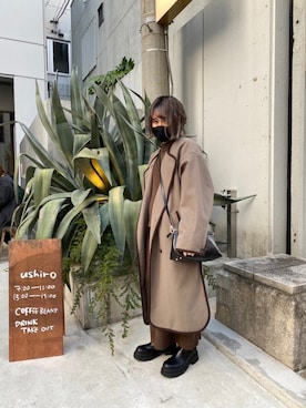 「茶色」｜「アイテム（その他アウター）」を使った、yuriさん（レディース・151cm）の冬コーディネート