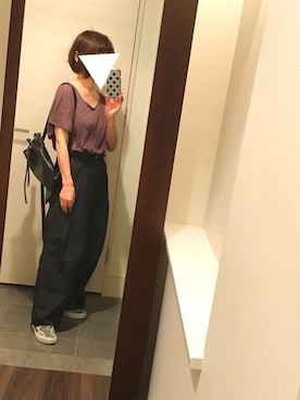 「ブラウン×ブラック」｜「アイテム（その他シューズ）」を使った、mamamakさん（レディース・151cm）の秋コーディネート