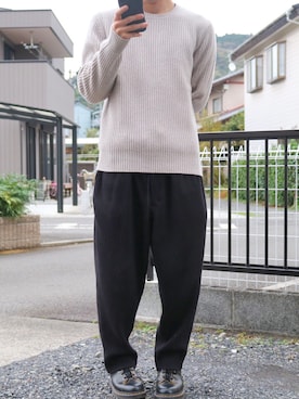 「CABANE de ZUCCa（カバンドズッカ）のアイテム（パンツ）」を使った、aki__さん（メンズ・164cm）の秋コーディネート