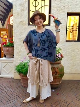「チャイハネ（チャイハネ）のアイテム（サロペット/オーバーオール）」を使った、ゆかりさん（レディース・161cm）の春コーディネート