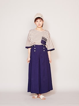 「チャイハネ（チャイハネ）のアイテム（Tシャツ/カットソー）」を使った、ゆかりさん（レディース・161cm）の春コーディネート