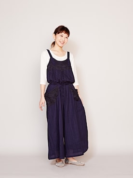 「チャイハネ（チャイハネ）のアイテム（サロペット/オーバーオール）」を使った、ゆかりさん（レディース・161cm）の春コーディネート