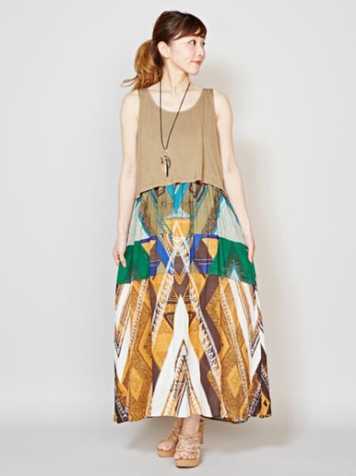 ゆかり チャイハネ イクスピアリ店 チャイハネのワンピースを使ったコーディネート Wear