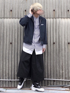 「usedのアイテム（ジャケット/アウター、ブルー系）」を使った、RIKuさん（メンズ・177cm）の春コーディネート