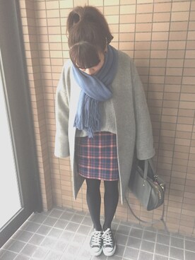 「mysty woman（ミスティウーマン）のアイテム（その他アウター）」を使った、るーちょさん（レディース・160cm）の冬コーディネート