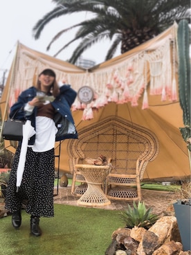 「GRL（グレイル）のアイテム（デニムジャケット）」を使った、nariさん（レディース・160cm）の春コーディネート