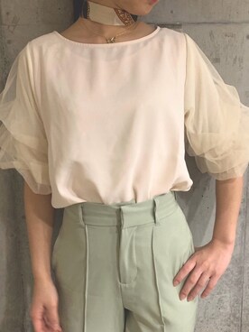 「SpRay（スプレイ）のアイテム（パンツ）」を使った、SpRay船橋店さん（レディース・156cm）の春コーディネート