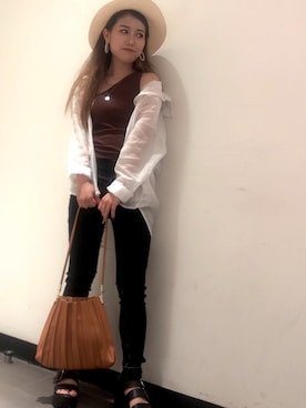 「アイテム（ショルダーバッグ、イエロー系）」を使った、SpRay船橋店さん（レディース・156cm）の夏コーディネート