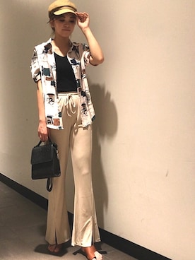 「SpRay（スプレイ）のアイテム（パンツ）」を使った、SpRay船橋店さん（レディース・163cm）の夏コーディネート