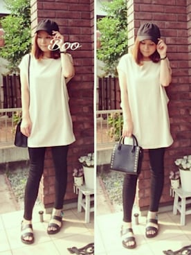 「Bou Jeloud（ブージュルード）のアイテム（チュニック）」を使った、MegBoo*⋆⑅⃟   さん（レディース・158cm）の夏コーディネート