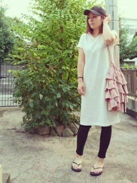 「アイテム（食器/キッチン、ブラウン系）」を使った、MegBoo*⋆⑅⃟   さん（レディース・158cm）の夏コーディネート