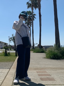 「frames RAY CASSIN（フレームスレイカズン）のアイテム（パンツ）」を使った、sayaさん（レディース・155cm）の春コーディネート