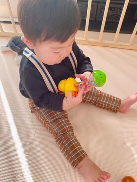 「9ヶ月」｜「アイテム（その他）」を使った、KotaMashi6さん（キッズ・70cm）の冬コーディネート