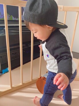「9ヶ月」｜「アイテム（その他）」を使った、KotaMashi6さん（キッズ・70cm）の冬コーディネート