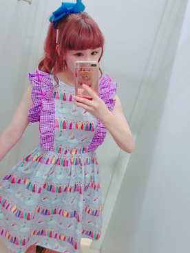「fafa（フェフェ）のアイテム（ワンピース/ドレス）」を使った、カニちゃんさん（レディース・147cm）の夏コーディネート