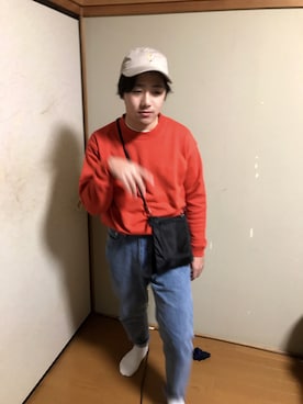 「ANDSUNS（アンドサンズ）のアイテム（キャップ）」を使った、yuugaaaa さん（メンズ・165cm）の冬コーディネート